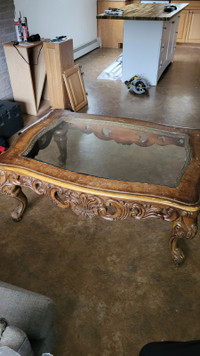 Wood 4 Piece Set - Coffee Table, Mirror + 2 Side Tables