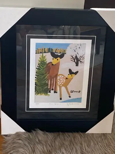 Two Deer by Maud Lewis, reproduction of a painting, 1960s, View more