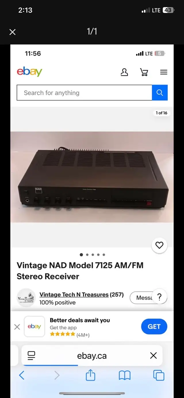 NAD 7125 Stereo Receiver in Stereo Systems & Home Theatre in Mississauga / Peel Region - Image 2