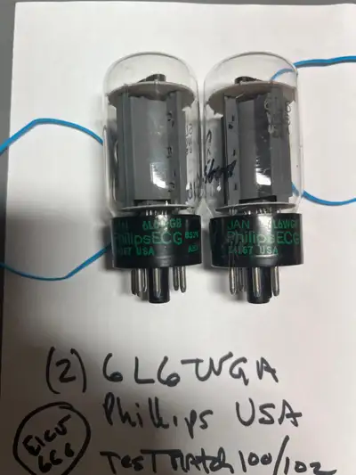 6L6  Philips Jan USA match pair, View more