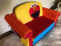 Kids Sesame Street Elmo 2-in-1 Flip Open marshmallow Sofa $85