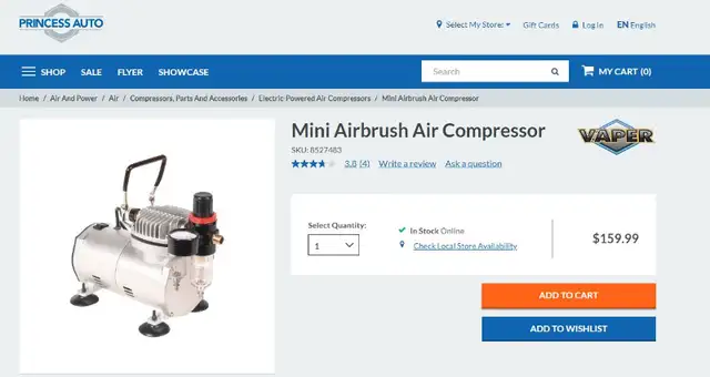 (NEW) Mini Air Compressor 1/6 HP 40 PSI 0.8 CFM (Vaper 22958) in Power Tools in City of Toronto - Image 5