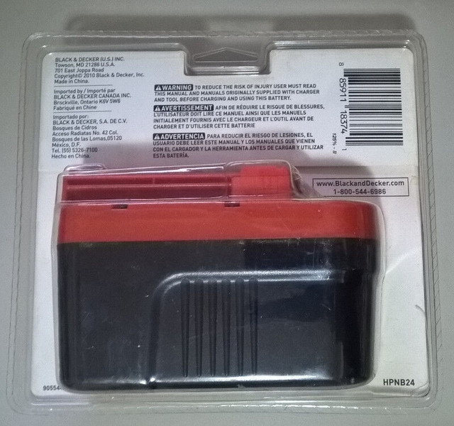 Black & Decker 24 Volt Slide Battery HPNB24, Other