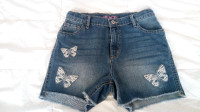 Children's Place Girls Denim Butterfly Shorts - Size 14