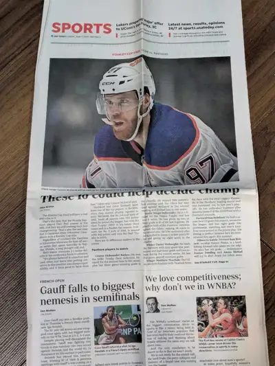 Newspaper Sports section, View more