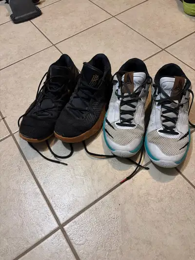 The ja 1s are men’s 9.5 and kyries are men’s 11