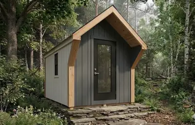 Premium Benefits: - 8′ X 10′ Mini Overnight Bunkie (0045) - Sleeps (2 Person) - Maintenance-Free Sid...