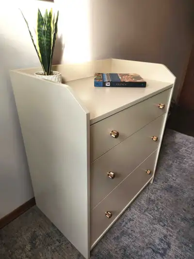 Cream and Gold compact dresser, View more