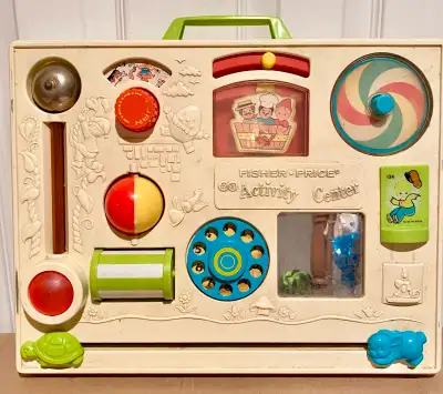 Vintage Fisher Price Activity Centre Toddler Toy Crib 1973, View more