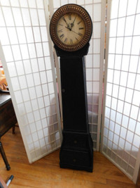 Dark Walnut Wicker Grand Father Clock