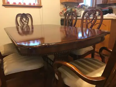 $1299, High end mahogany solid wood dining table with 6 chairs., View more
