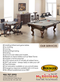 MOVING? have a pool table that needs service?