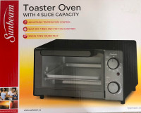 Sunbeam  4 Slice Toaster Oven, BNIB (Model TSSBTV6001 4-033)