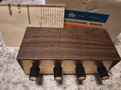 1960s vintage TTC B2001 4 channel microphone mixer, View more