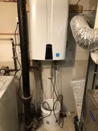 Tankless water heater flushing service