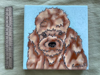 Painted Tile with Poodle