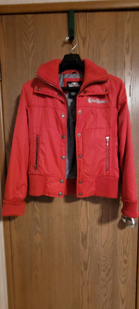 Ladies Harley Davidson Motorcycles Red Bomber Jacket Small