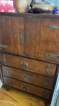 Vintage wood secretary hinge desk secrétaire chest of drawers