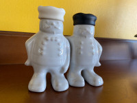 New Ceramic Claude and George Salt and Pepper Shaker Black/White