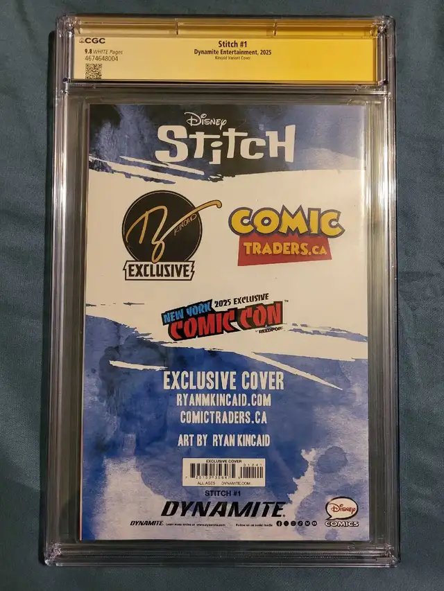 CGC 9.8 Stitch #1 Signed by Ryan Kincaid (NYCC Exclusive!) in Arts & Collectibles in Truro - Image 3