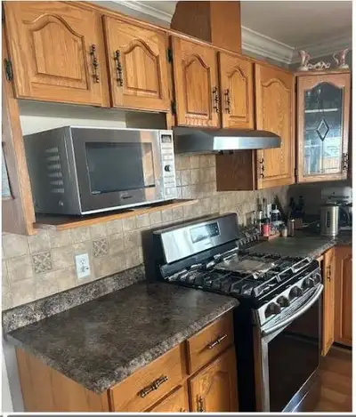 USED L SHAPED OAK KITCHEN CABINETS, View more