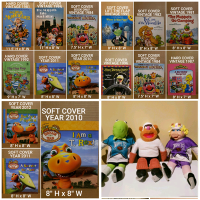 DINOSAUR TRAIN BOOKS- MINOR IMPERFECTIONS. $3.00 EACH. OTHER MUPPET BOOKS: $5.00 EACH. MINOR IMPERFE...
