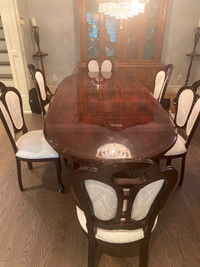 Dining room set - table, chairs, and hutch