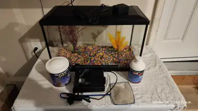 ( Aquarium ) 10 GL Fish Tank / LED Light / accessories , View more