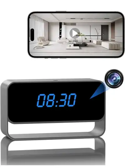 LIBREFLY Hidden Camera Clock - Full HD 1080P Spy Camera - WiFi, View more