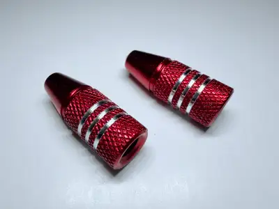 2X BIKE BITS-PRESTA AIR VALVE ALUMINIUM COVERS-RED (NEW) (C036), View more
