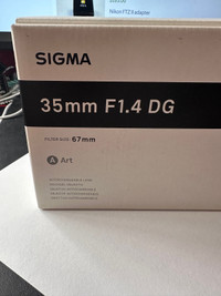 Sigma ART f mount 35mm 1.4 lens Nikon mount