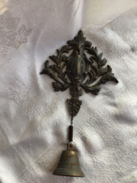 Antique Wall Plaque, Hanging Bell
