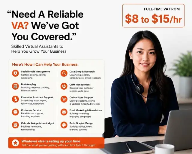 Personal Virtual Assistant — From $8/hr (Get Your Time Back!!)