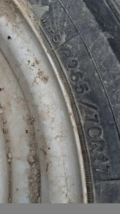 4 steel rims p265/70R17 Text me if interested 639 571 2838 The tires on them are trash but the rims...