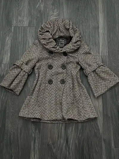 Y2K Last Kiss Peacoat Tweed Ruffle Collar | Women, View more