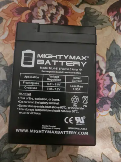 Mighty Max Battery ML4-6-6 VOLT4.5AHSLA - 4 pack + charger, View more