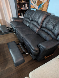 Leather LaZ-Boy reclining sofa. Great Condition! $300!!