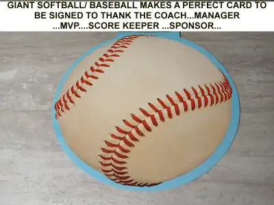 GIANT SOFTBALL/BASEBALL THANK YOU CARD, View more