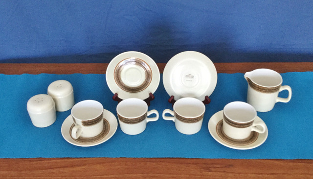 RARE MCM Crown Lynn Earthstone Cup Saucer Salt & Pepper set $20 in Kitchen & Dining Wares in Dartmouth