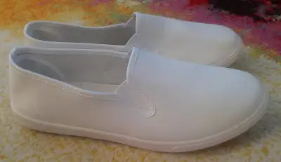 White Slip On Flat Shoes: Size 43 (US 10) Brand New Unused, View more