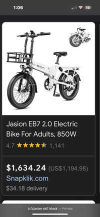 Jasion eb7 2.0 electric bike **BRAND NEW**