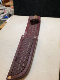 Long Handmade Leather Sheath 10"