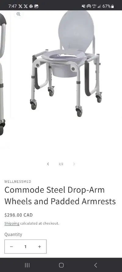 commode steel drop arm wheels withatmrests  , View more
