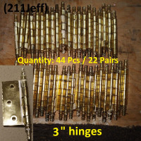Door Hinges LOTS - Indoor Hinges, Gold, 3 and 3.5 Inches