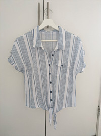 Tie Front Striped Shirt