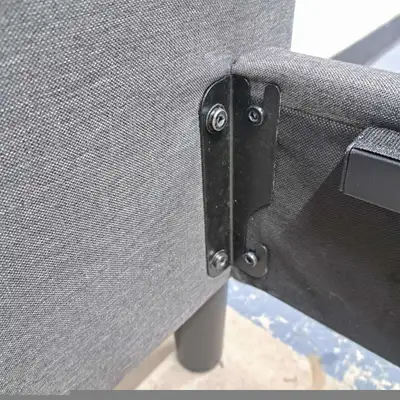 Queen size platform bed frame in great condition. Inside steel frame with fabric covered Outside. It...
