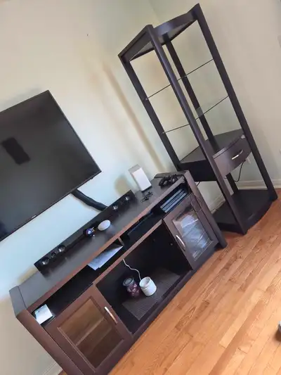 TV stand and shelf unit combo, View more