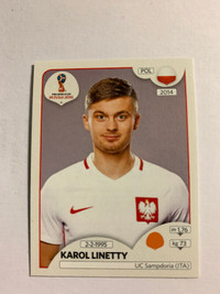 2018 PANINI FIFA WORLD CUP RUSSIA STICKER K. LINETTY #608 POLAND