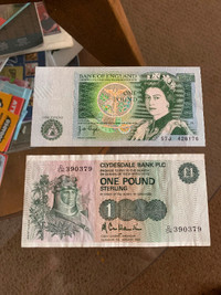 1 pound banknotes