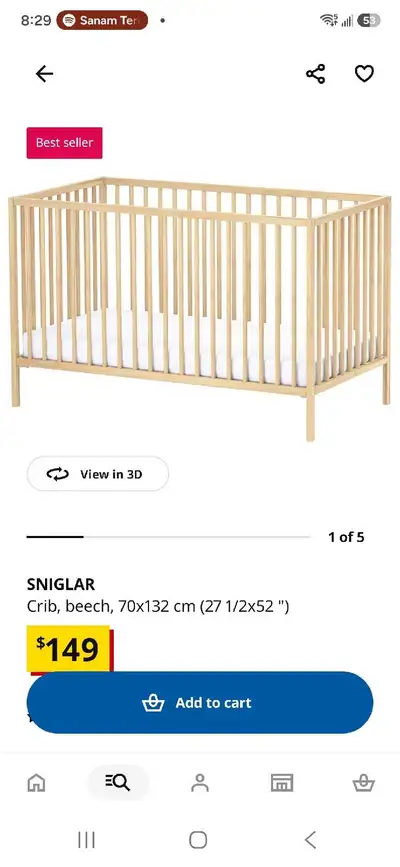 Ikea Crib, View more